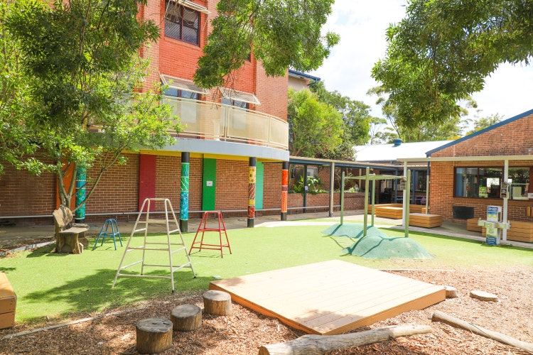 A playground with climbing equipement