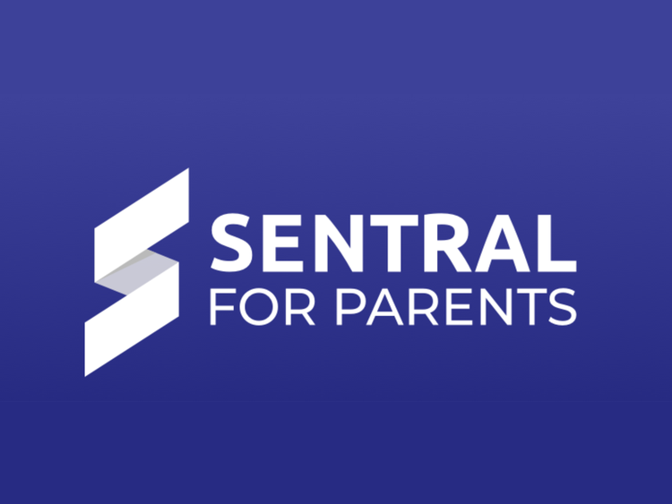 Blue and white logo for Sentral Parents Portal App